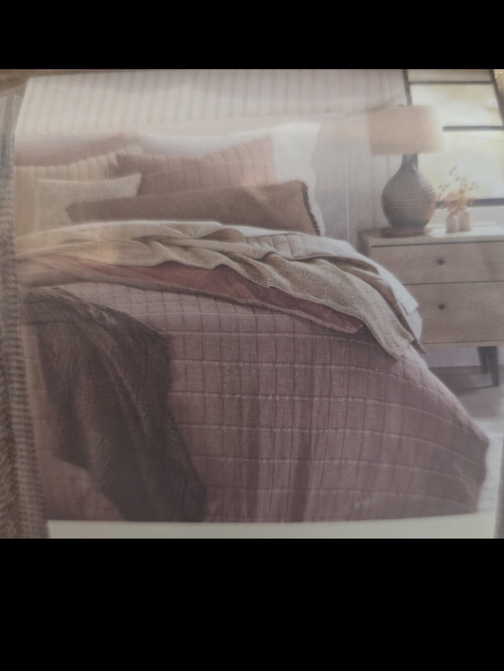OAKE  Textured King Duvet Cover in Brown - Picture 2 of 6